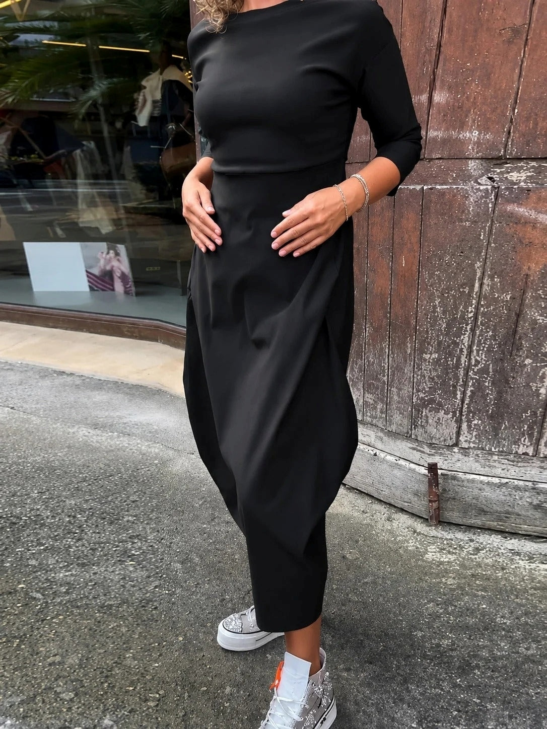 Elsie - Bequemes Langarmkleid