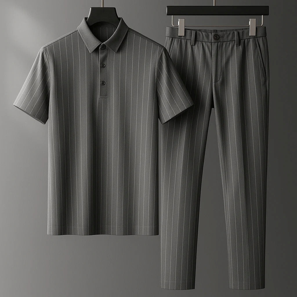 Donny - Locker gestreiftes Polo-Set