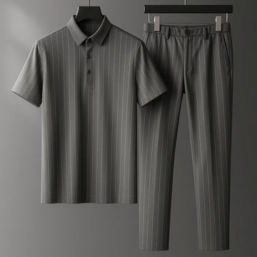 Donny - Locker gestreiftes Polo-Set