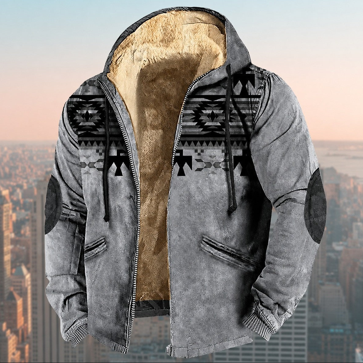 Laszlo - Kapuzenjacke für Herren mit Tribal-Muster