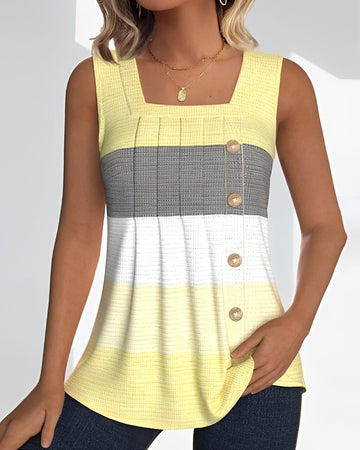 Grace - Lässiges, Gestreiftes Falten-Tanktop