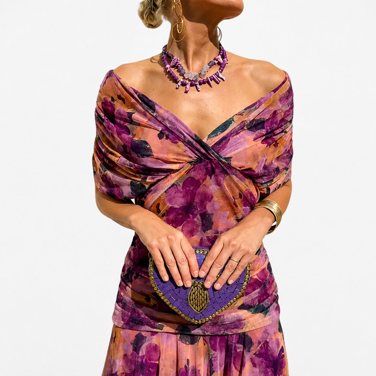 Bernice - Elegantes Gerafftes Maxikleid