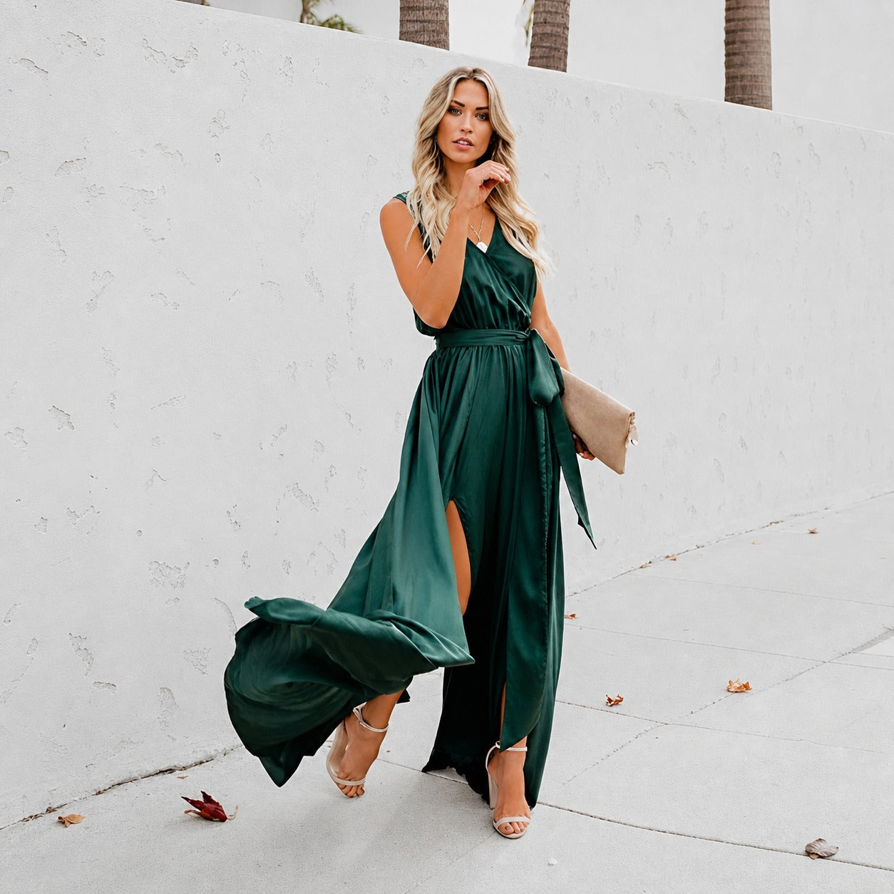 Kareem - Lässiges Maxikleid mit Taillengürtel
