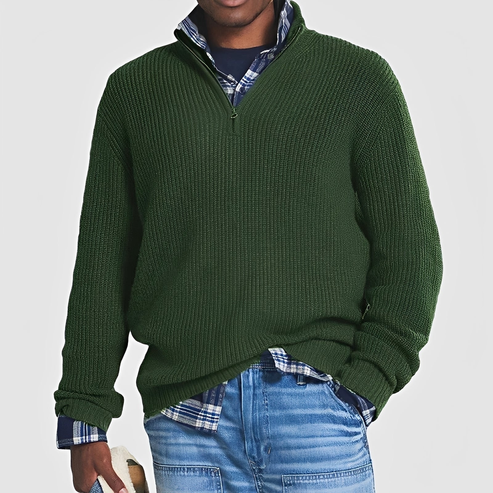 Sean - Herrenpullover mit Reißverschluss