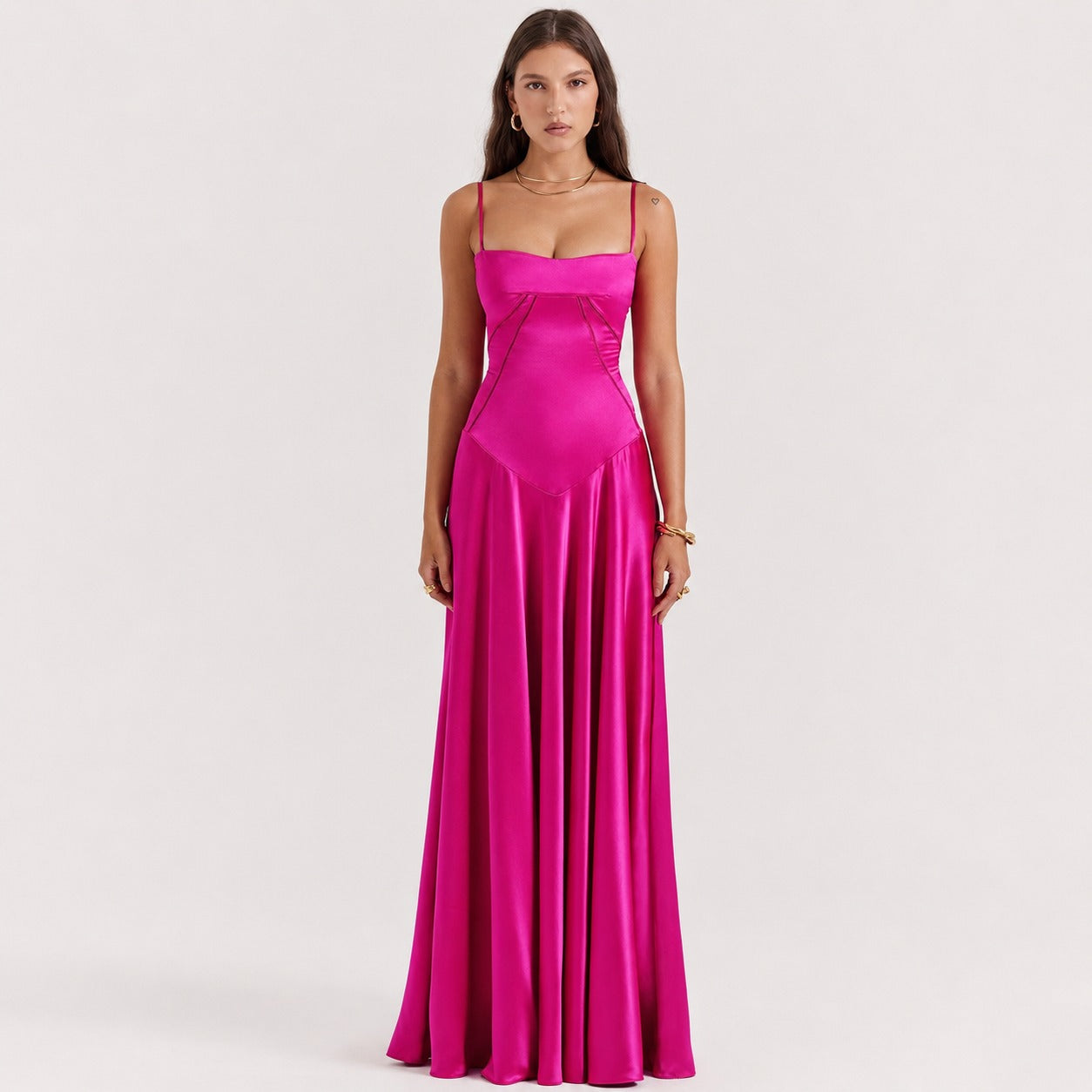 Jazmine - Stilvolles, enges Maxikleid
