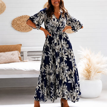 Michaela - Stilvolles, Legeres Blumen-Midikleid