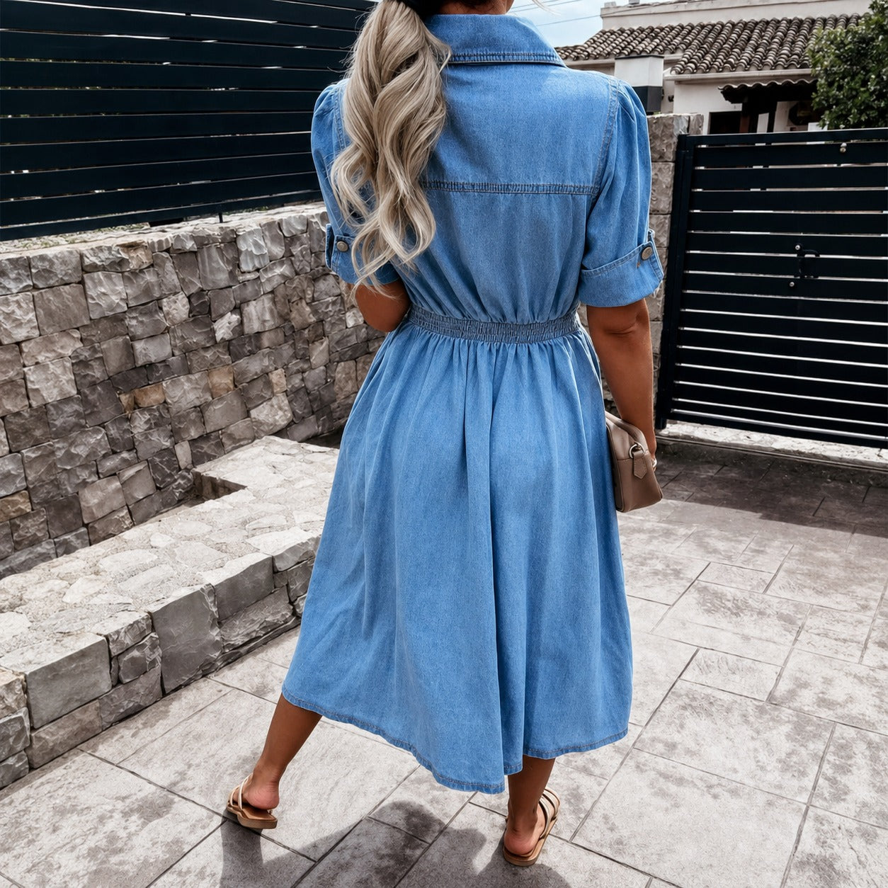 Sahil - Stilvolles Einreihiges Kleid