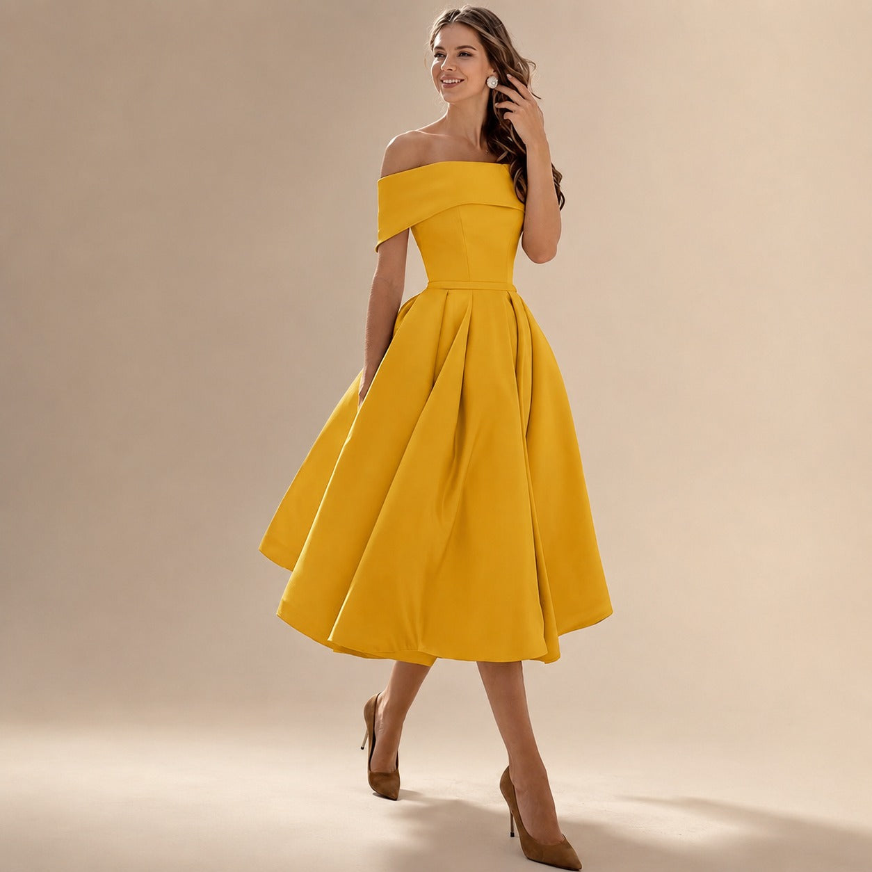 Erika - Stilvolles Kleid mit freien Schultern