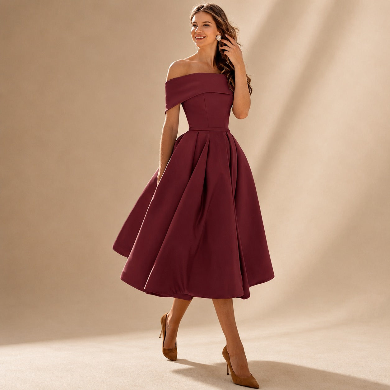 Erika - Stilvolles Kleid mit freien Schultern