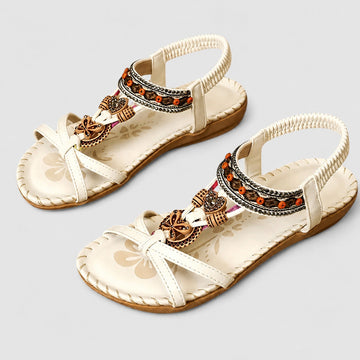 Eleanor - Elegante Flache Sandalen mit Glitzerdetails