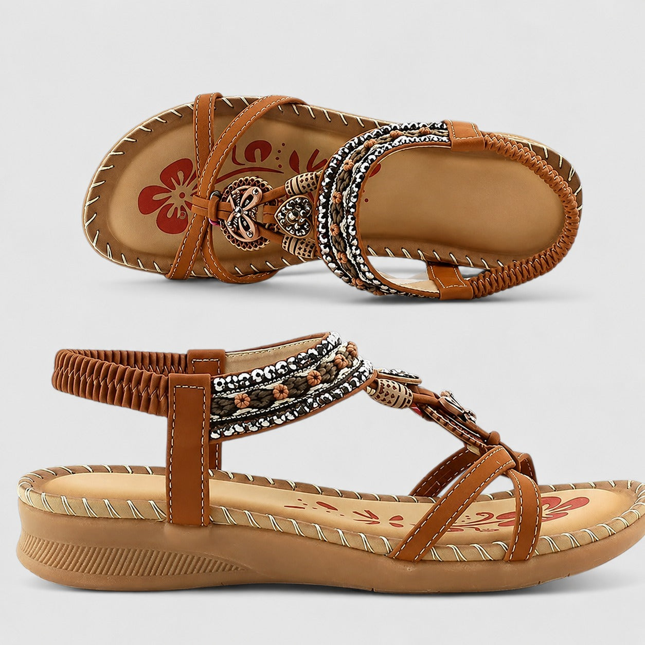 Eleanor - Elegante Flache Sandalen mit Glitzerdetails