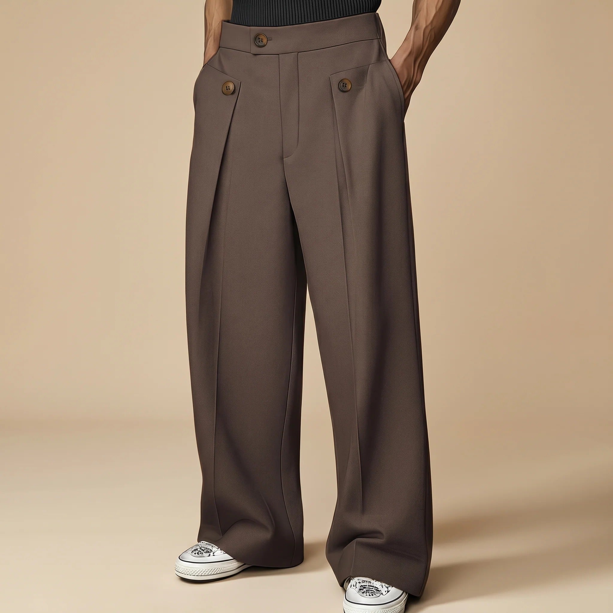 John - Modische Weitgeschnittene Hose mit Hohem Bund