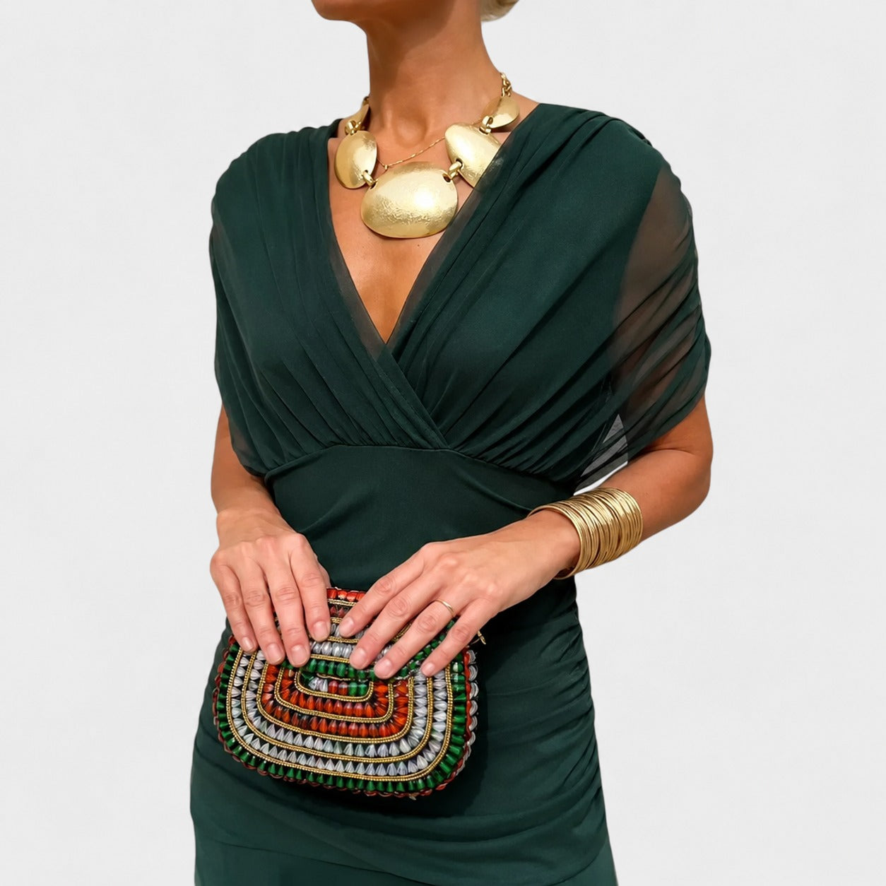Bernice - Elegantes Gerafftes Maxikleid