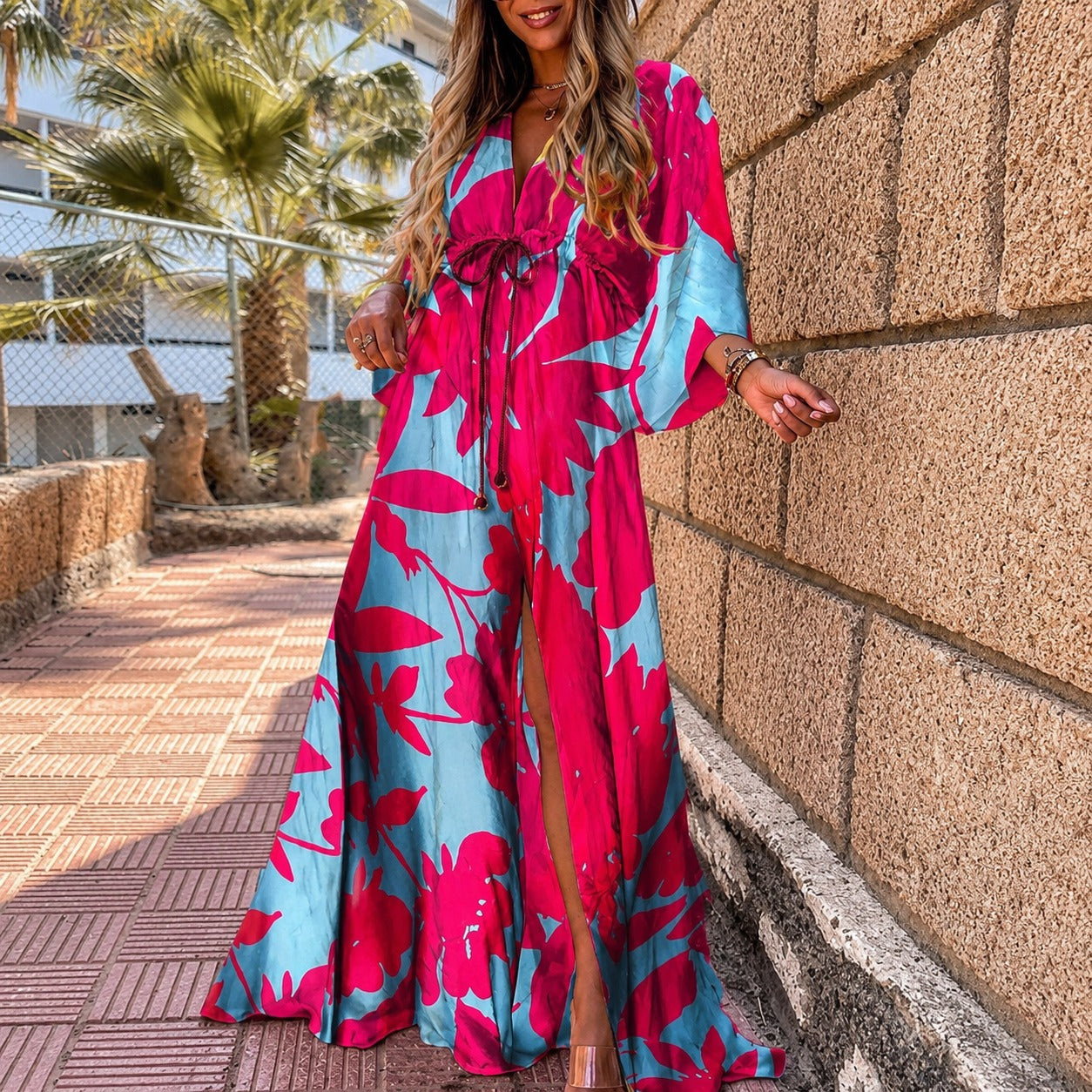 Janice - Stilvolles, farbenfrohes Maxikleid