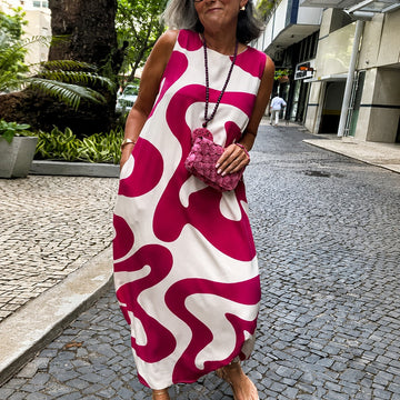 Taylor - Elegantes ärmelloses Kleid mit geometrischem Design