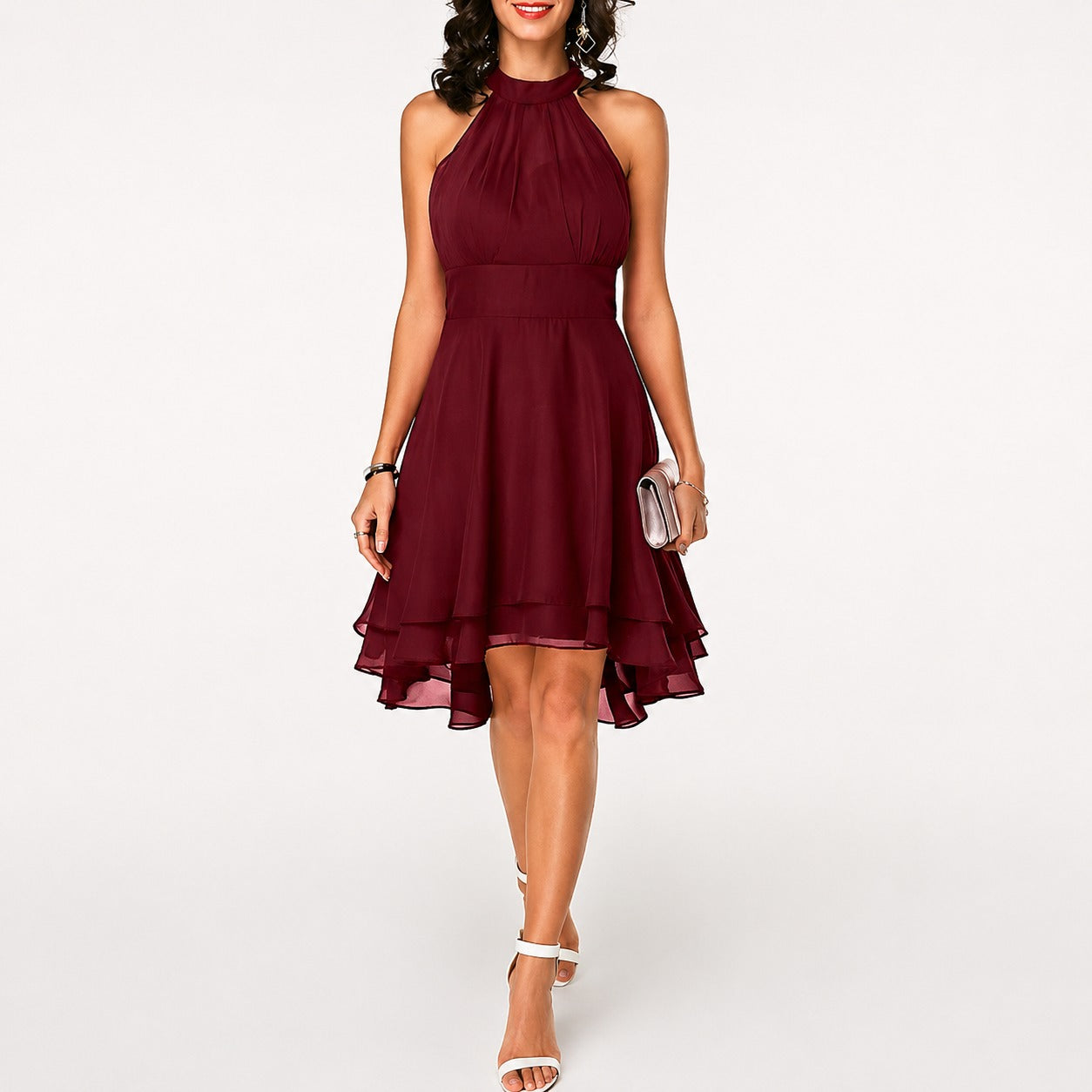 Kristina - Elegantes kurzes Neckholderkleid