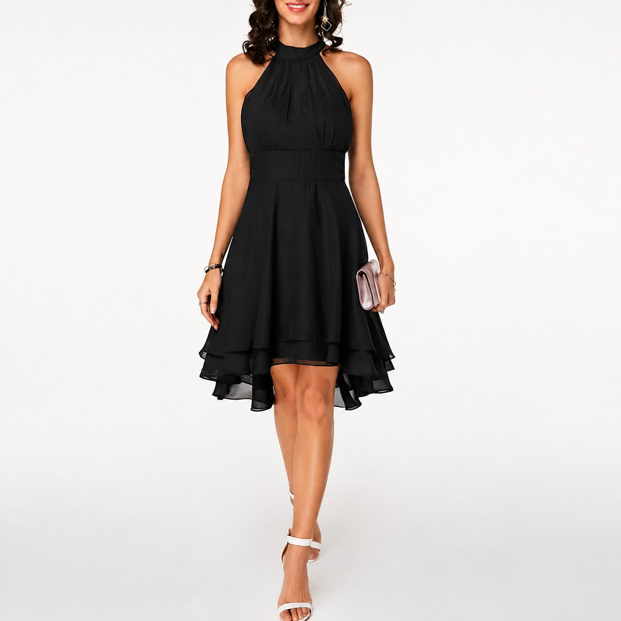 Kristina - Elegantes kurzes Neckholderkleid