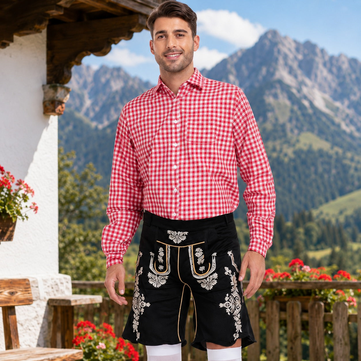 Alexis - Modisches kariertes Hemd für das Oktoberfest