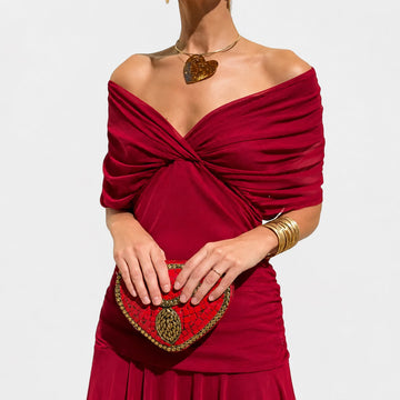Bernice - Elegantes Gerafftes Maxikleid