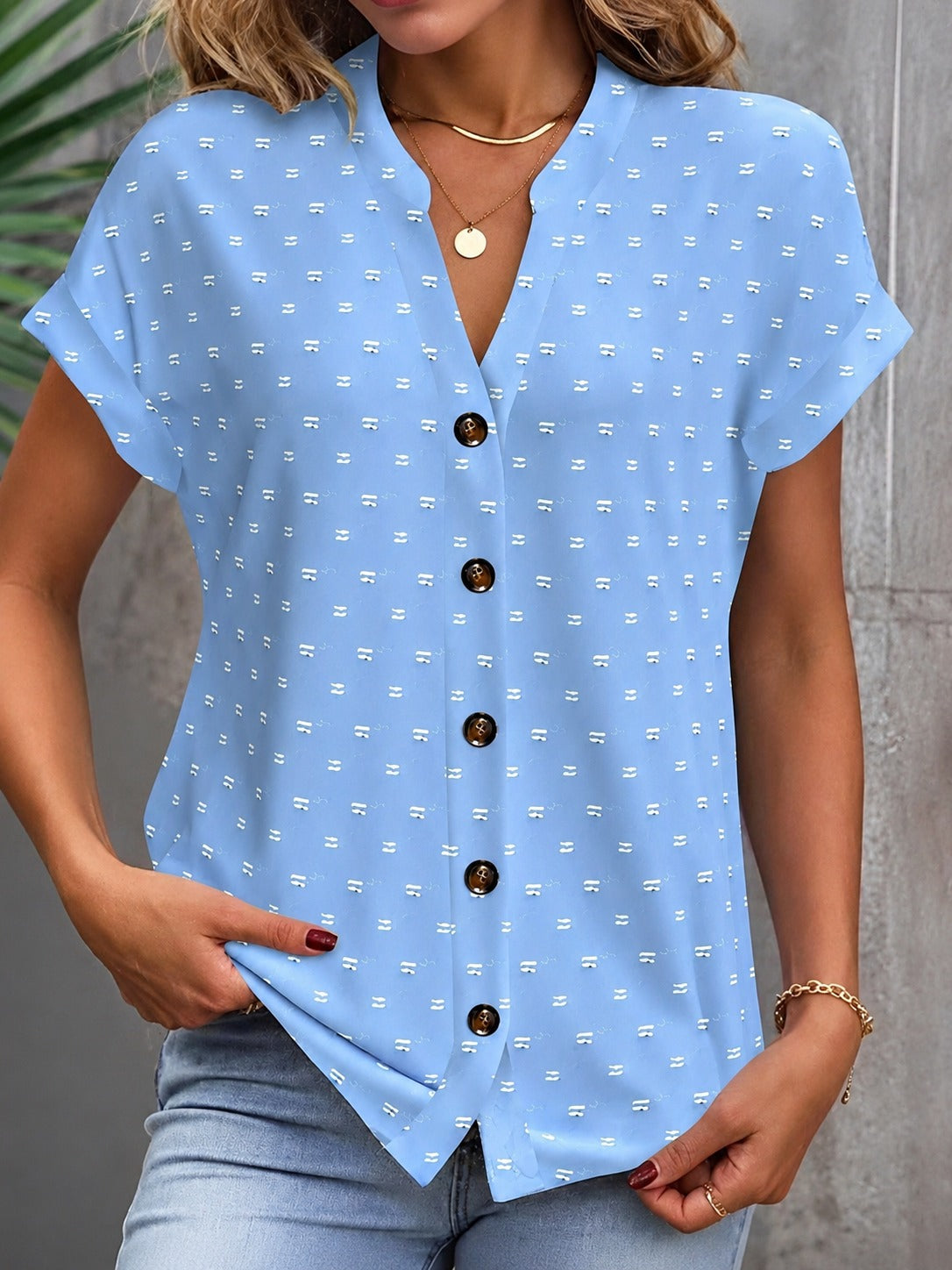 Cardena - Trendige Bluse mit Lässigen Schultern