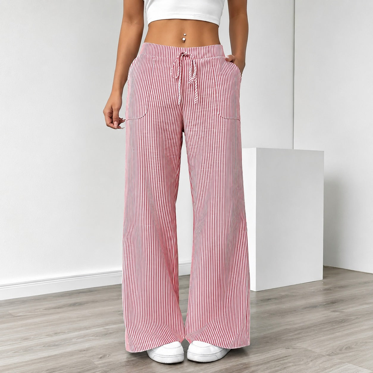 Amanda - Bequeme gestreifte Hose mit Taschen
