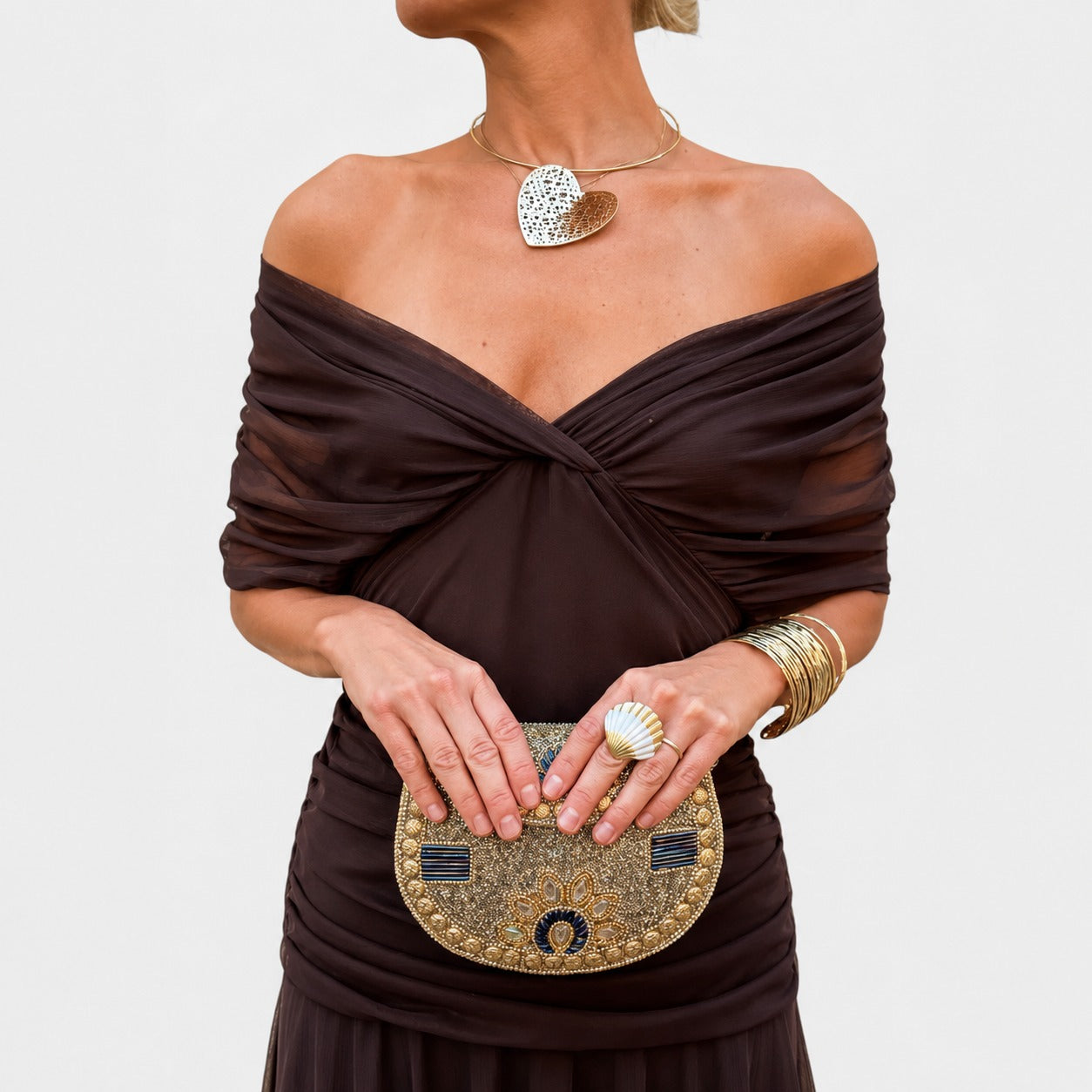 Bernice - Elegantes Gerafftes Maxikleid