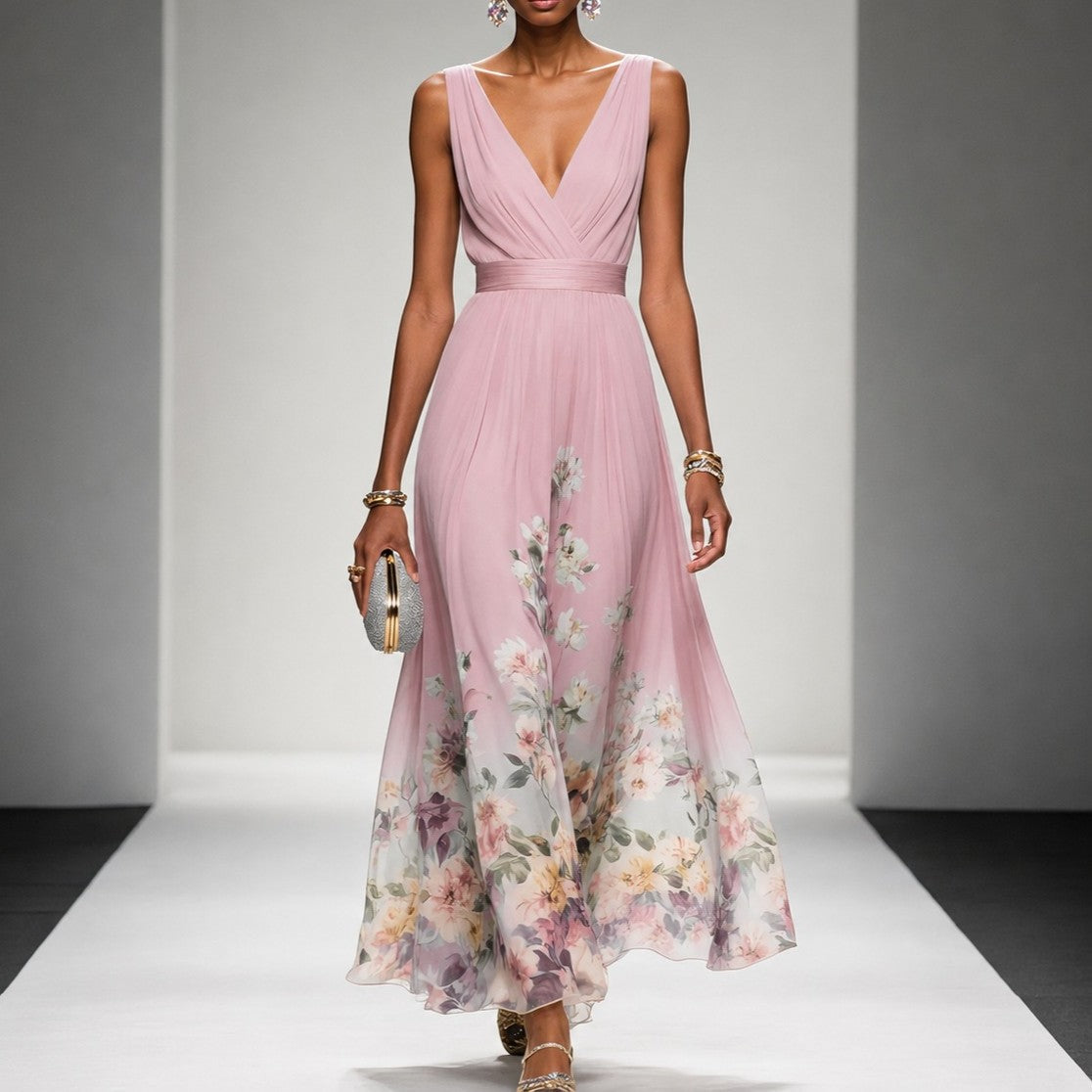 Tanisha - Langes Kleid mit Blumendesign