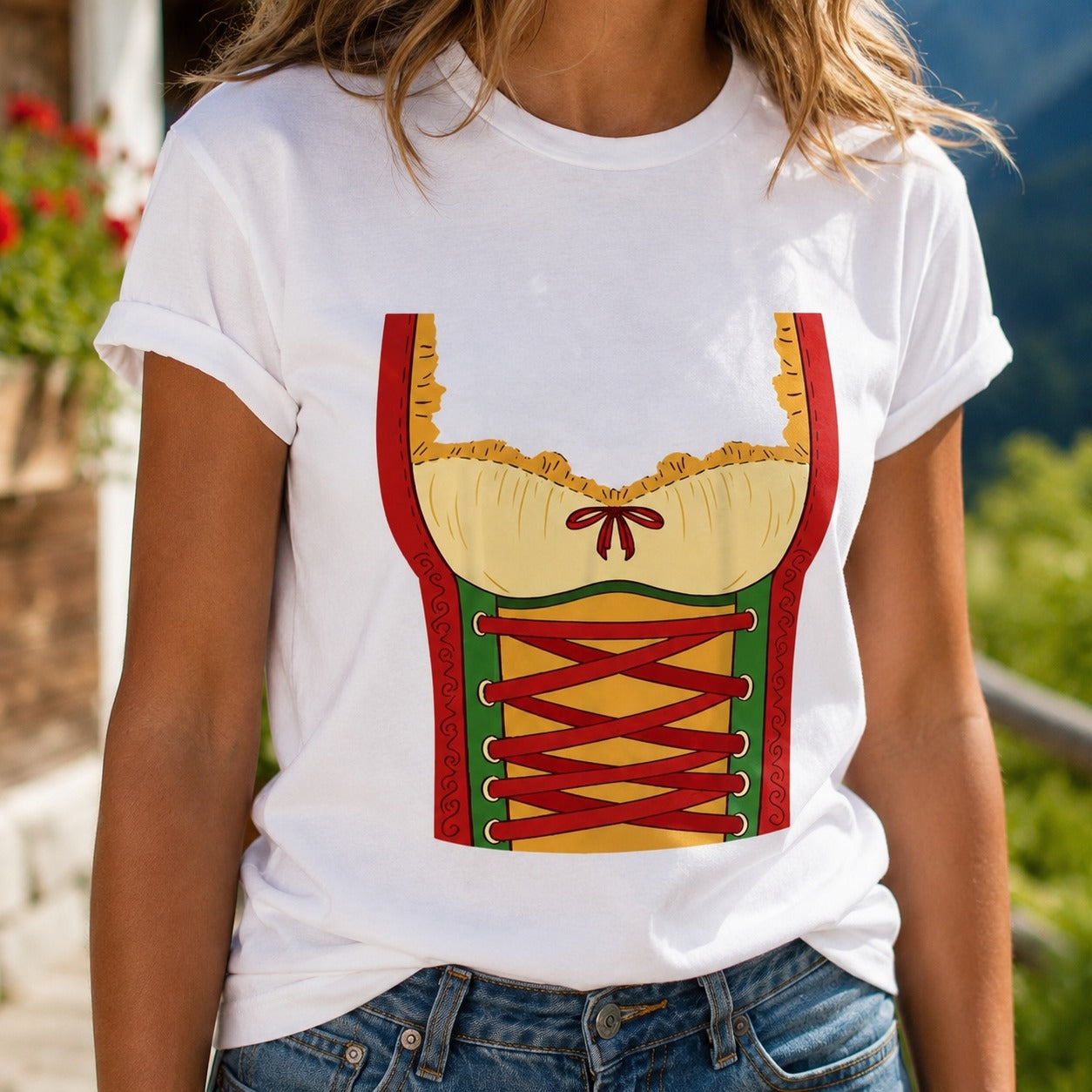 Cheryl - Lockeres Oktoberfest-Hemd mit Muster