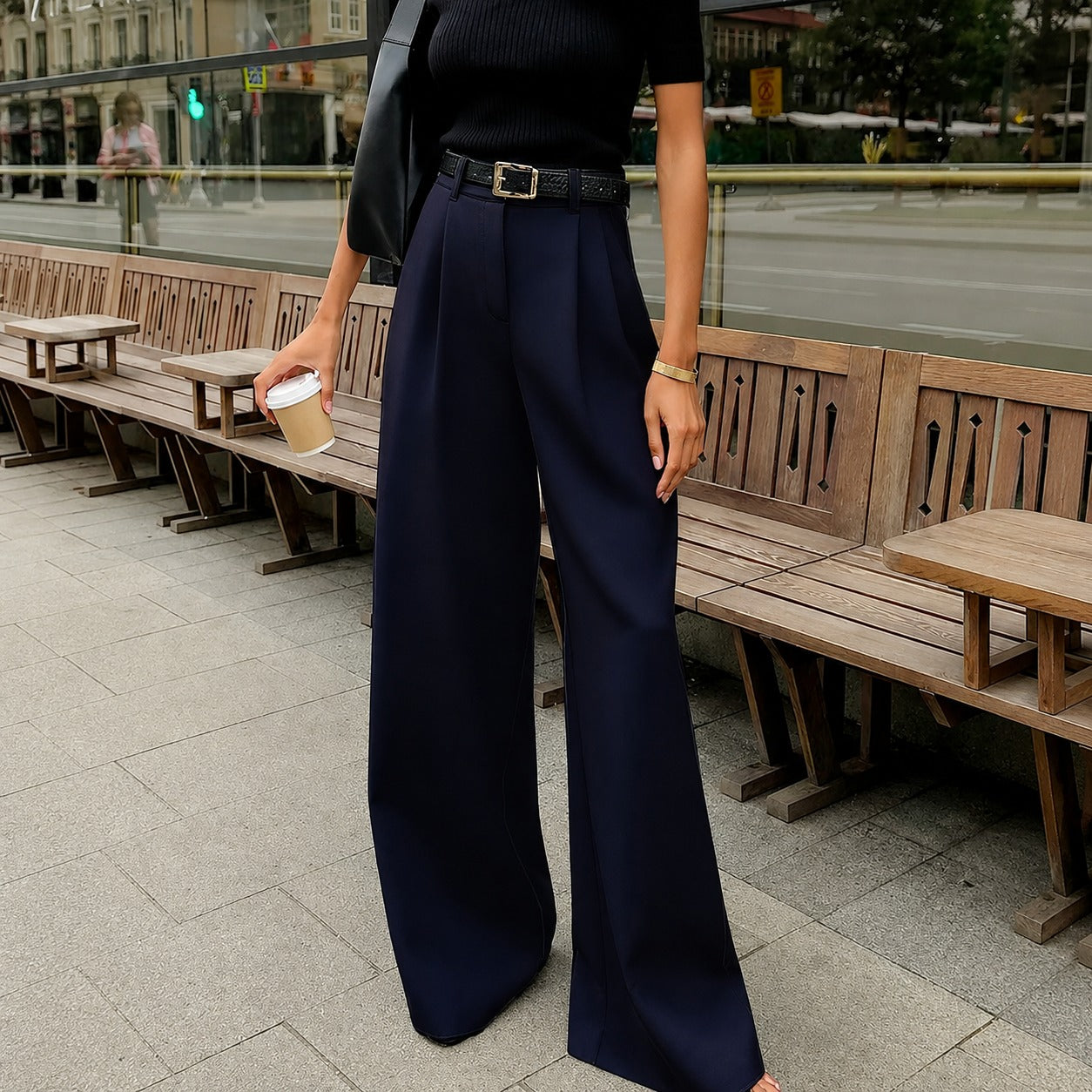 Marlene - Weit geschnittene Hose ohne Gürtel