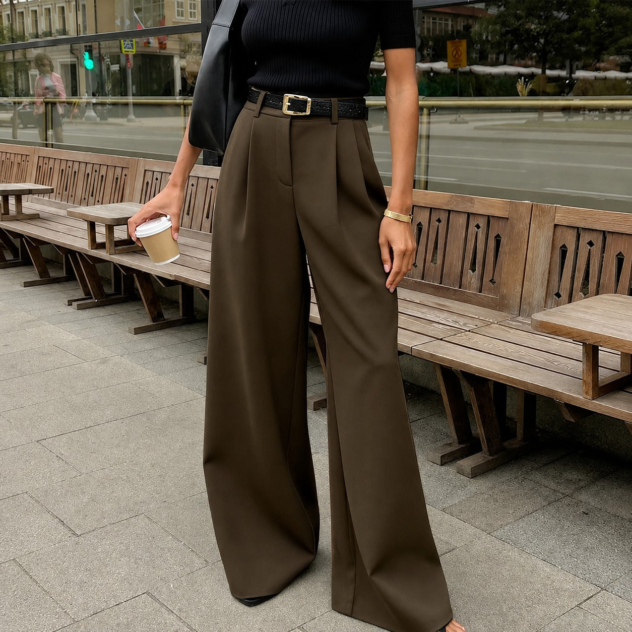 Marlene - Weit geschnittene Hose ohne Gürtel