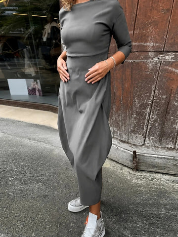 Elsie - Bequemes Langarmkleid