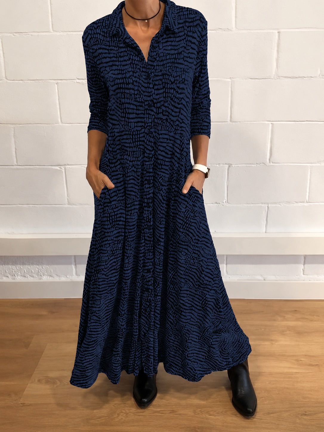 Salma - Stilvolles Kleid mit Klappentaschen