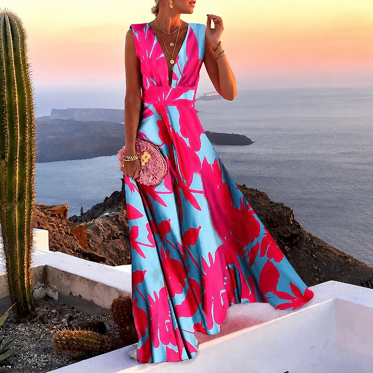 Kaylee - Elegantes ärmelloses Langkleid