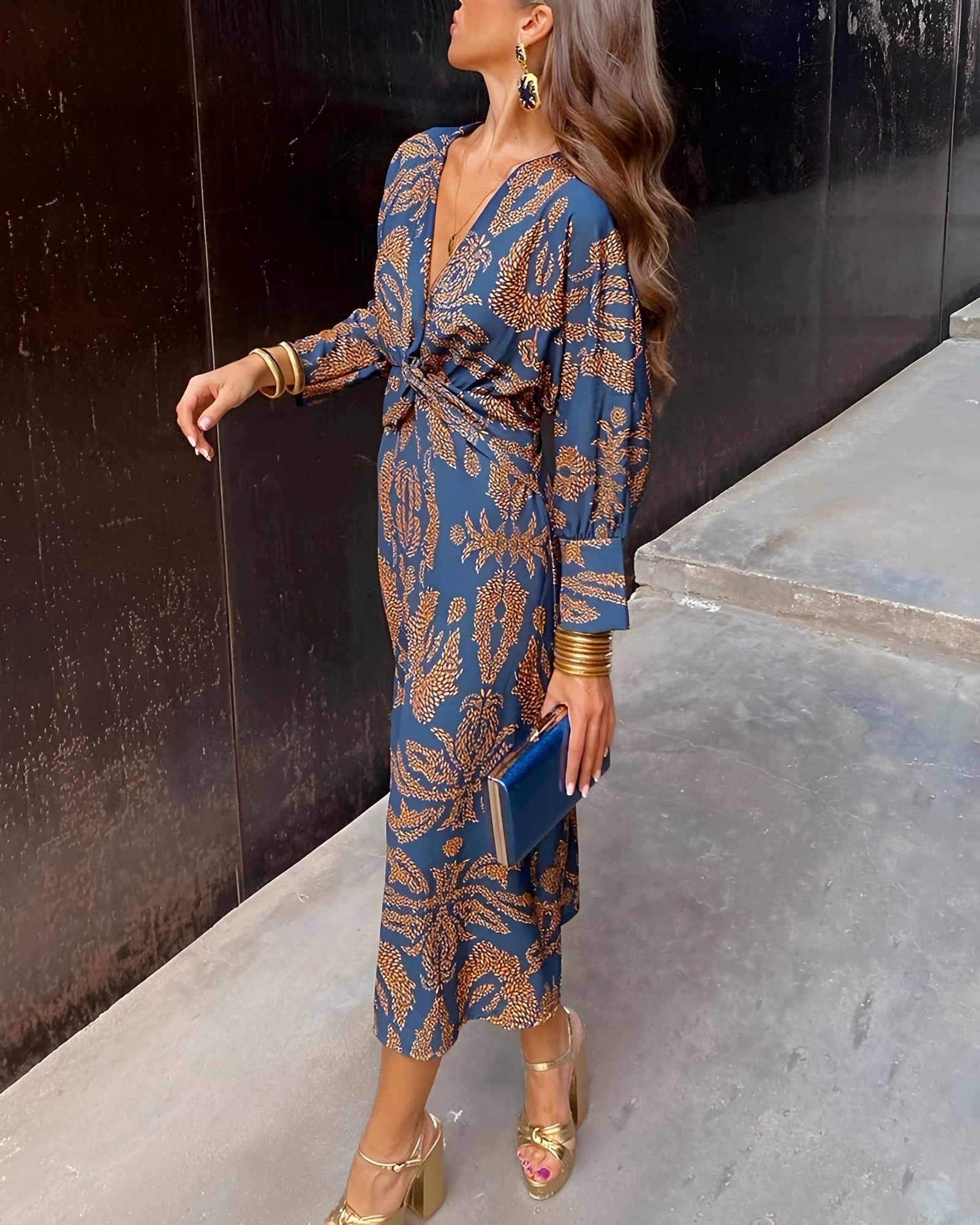 Yahya - Langes Midikleid mit Print