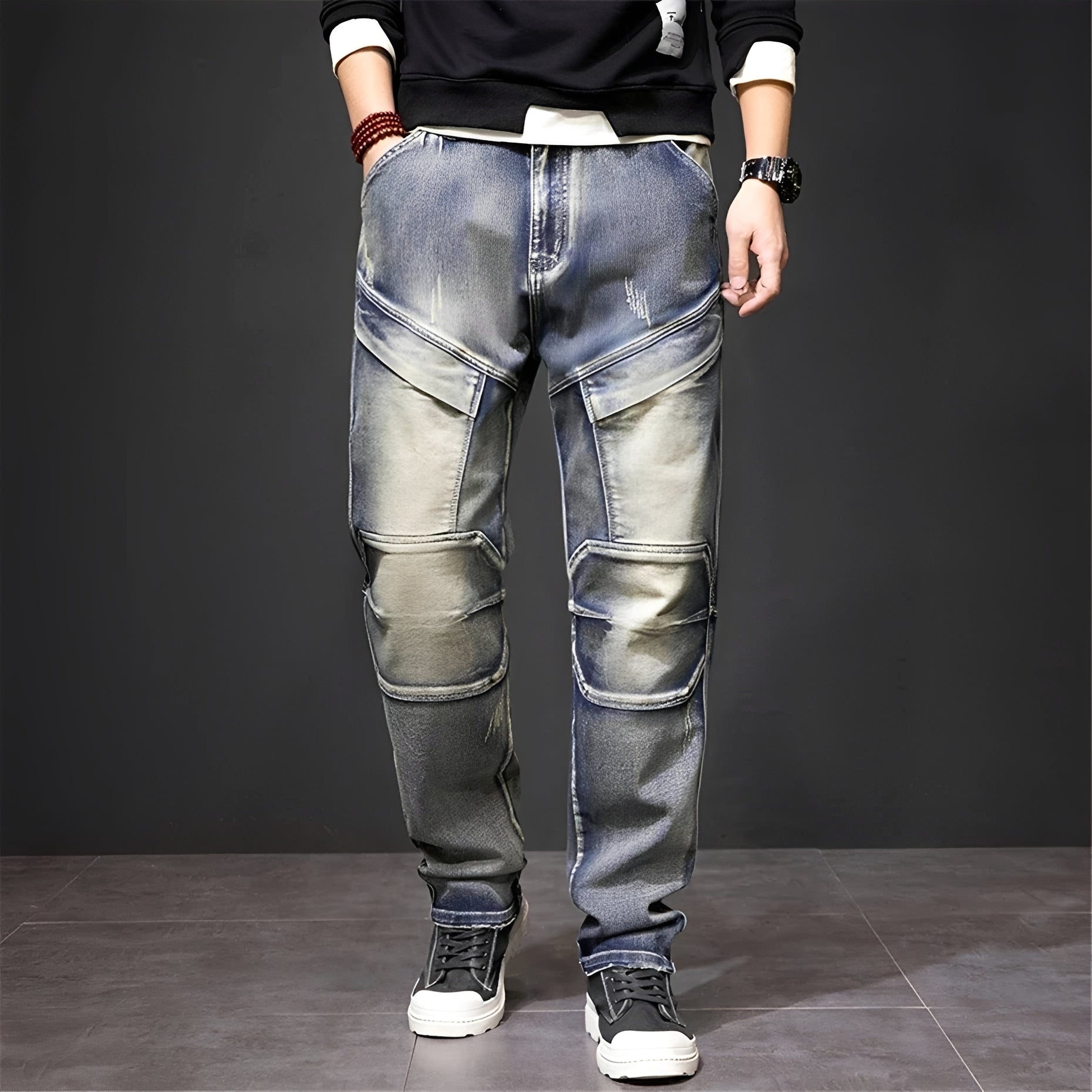 Myers - Modische gerade Jeans im Used-Look