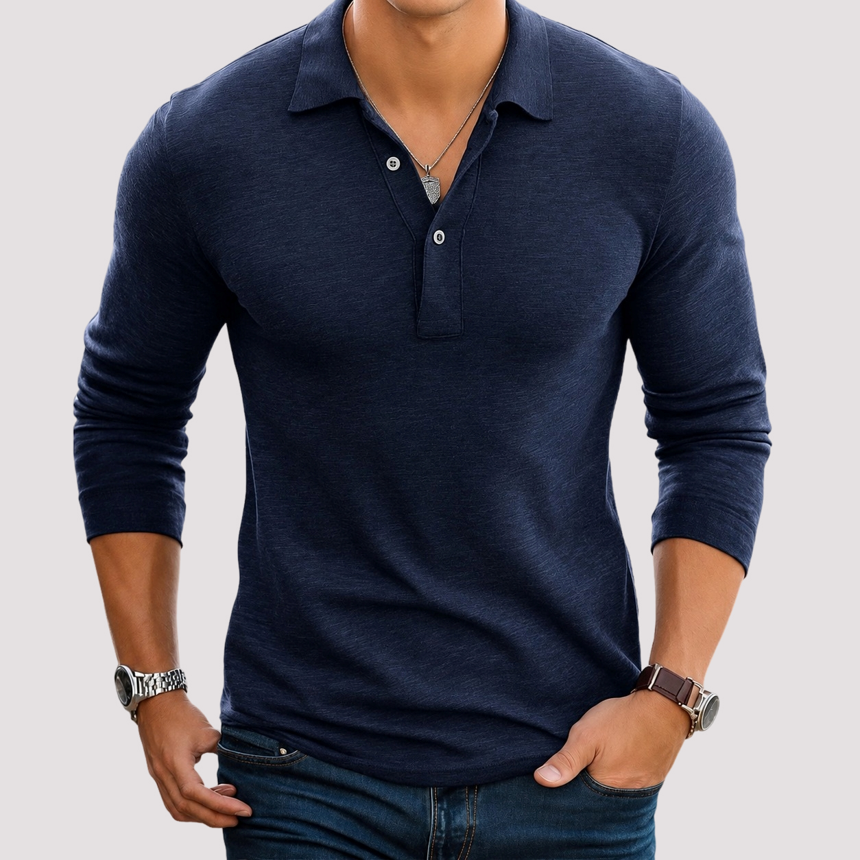 Jack - Komfortables Langarm-Poloshirt