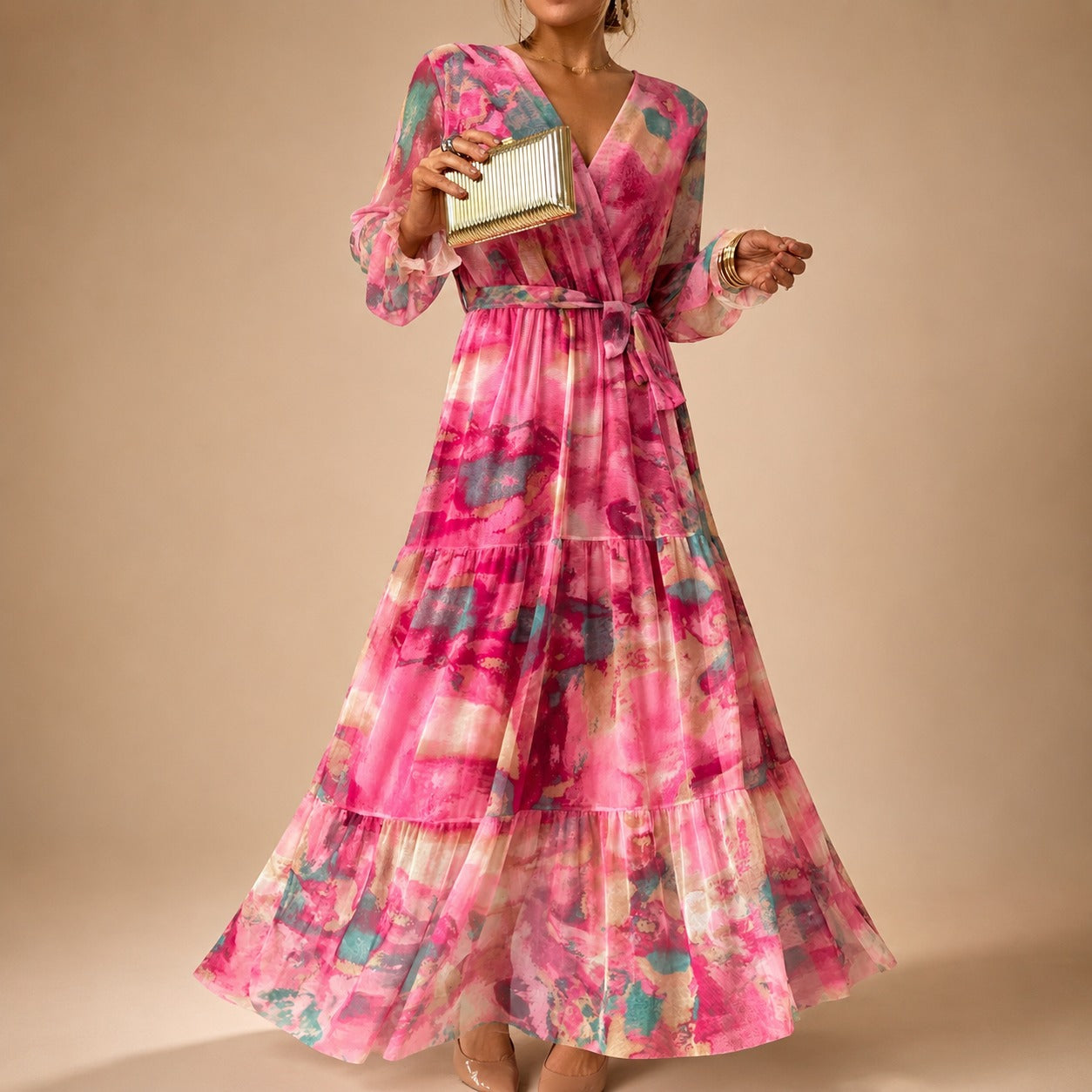 Carroll - Langes Kleid mit Blumenmotiv