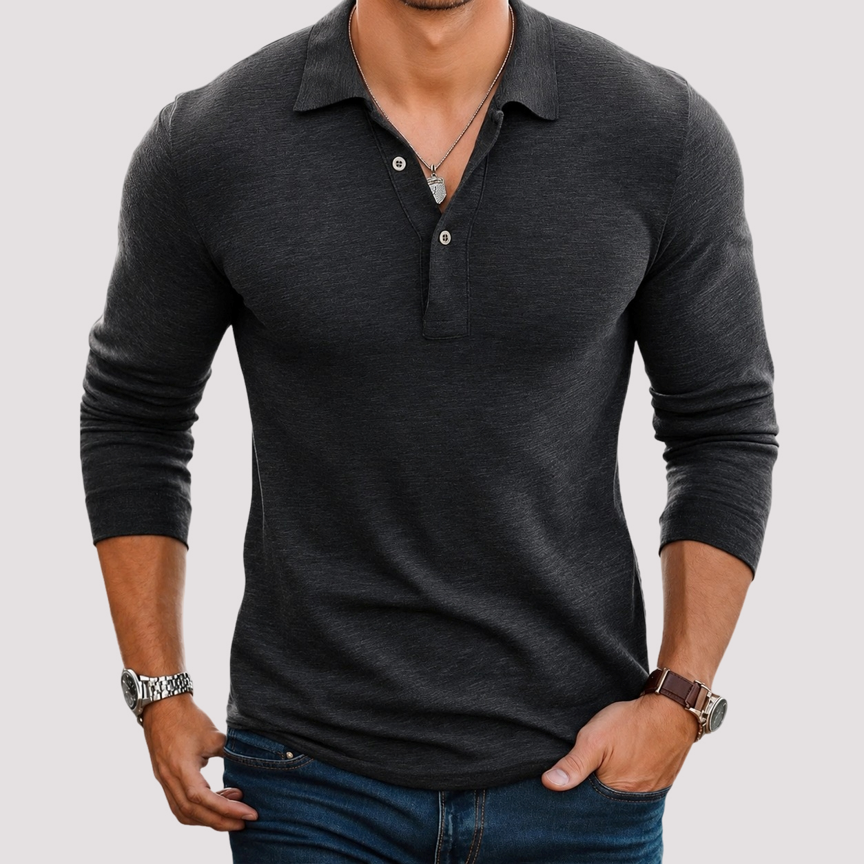 Jack - Komfortables Langarm-Poloshirt