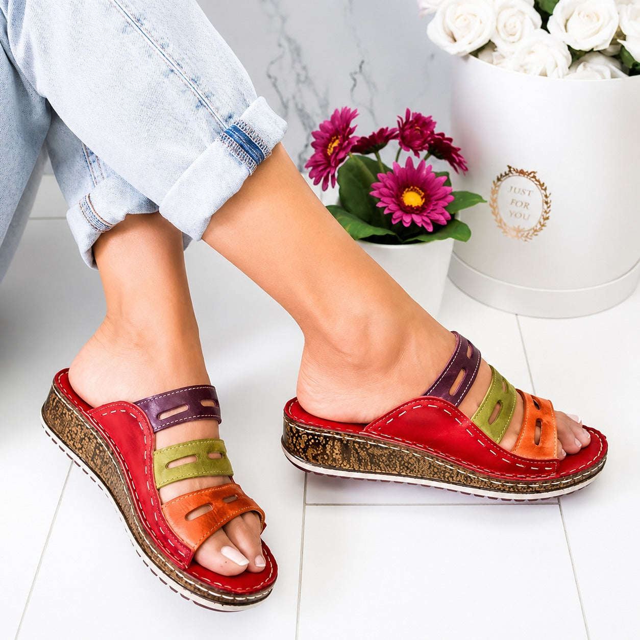 Christina - Bunte Freizeitsandalen