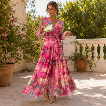 Carroll - Langes Kleid mit Blumenmotiv
