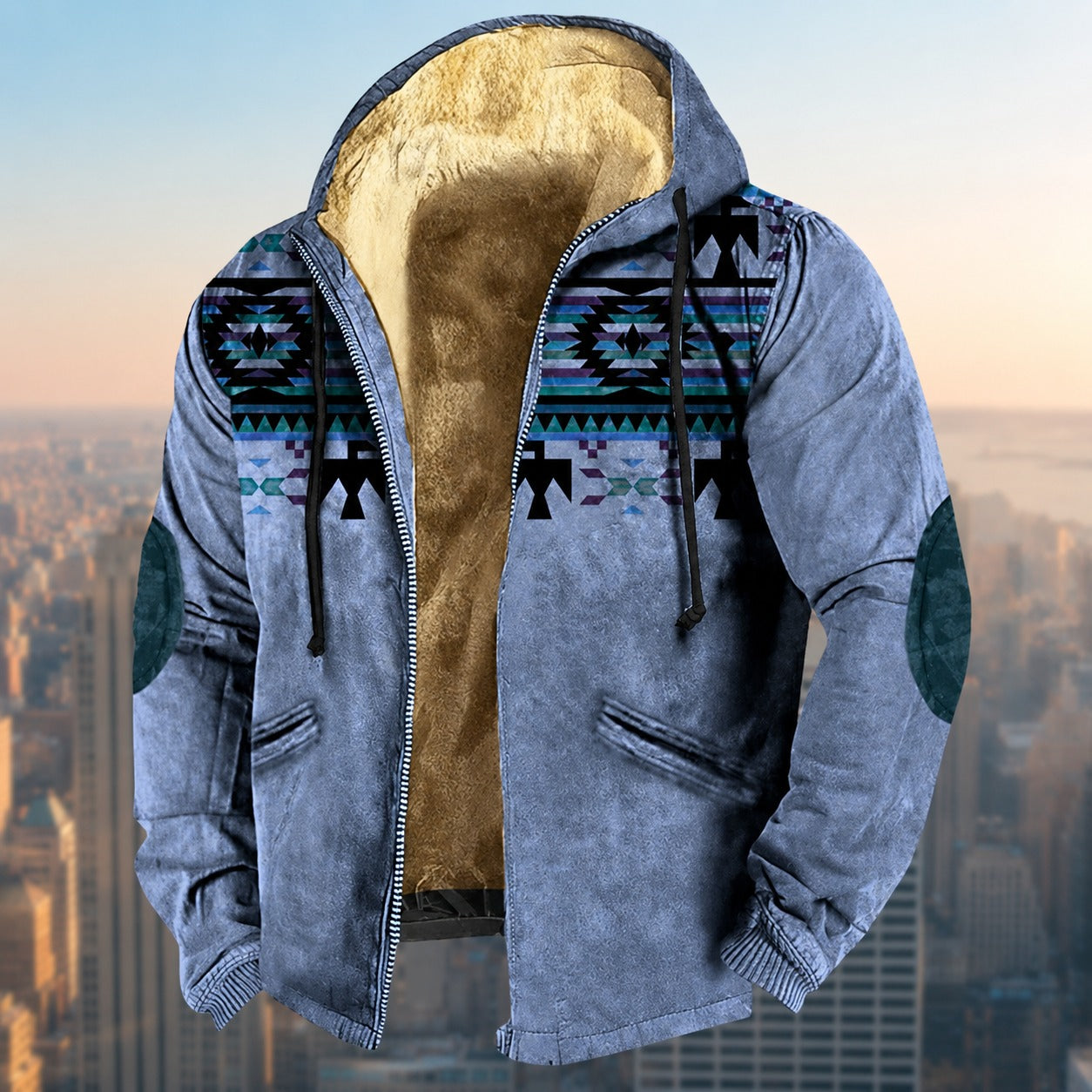 Laszlo - Kapuzenjacke für Herren mit Tribal-Muster