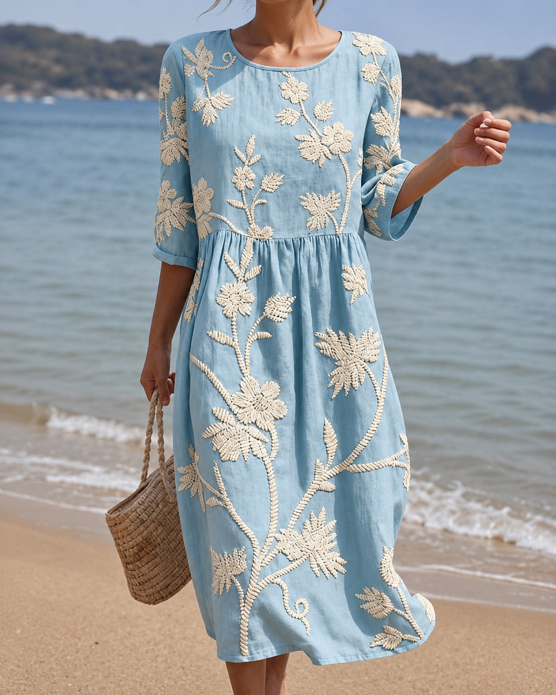 Teresa - Schickes besticktes Midikleid