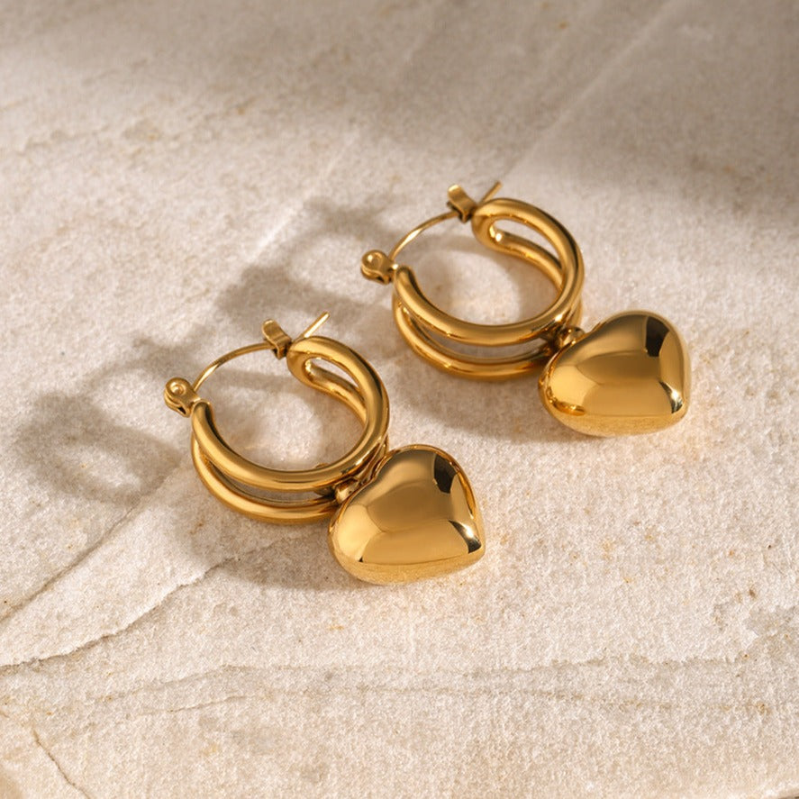 Audrey - Herzohrringe in Gold