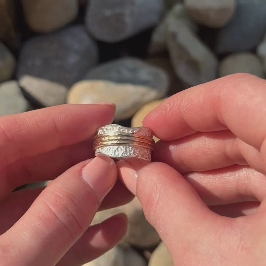 Bianca - Zeitloser drehbarer Ring in Gold und Silber