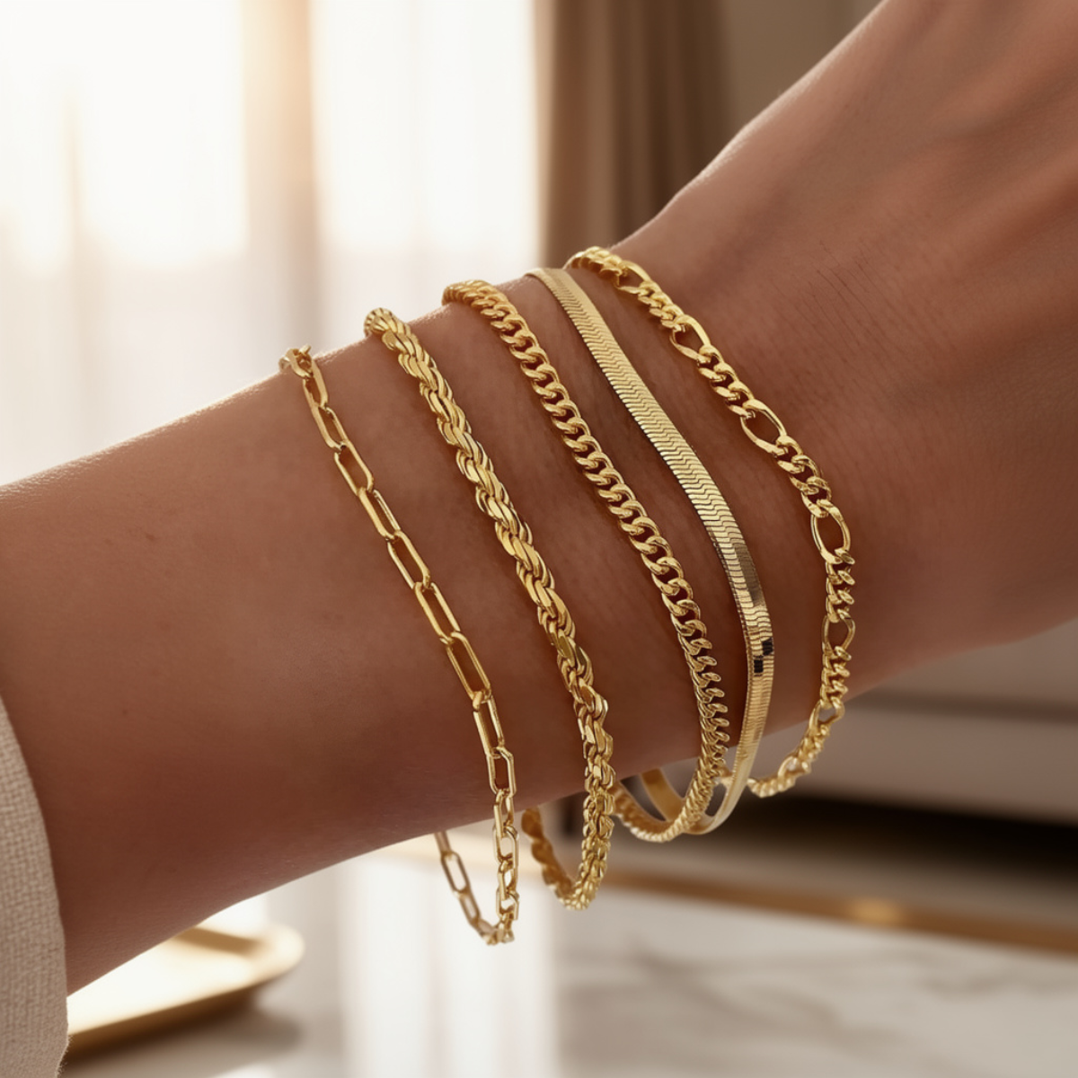 Elara – Set aus einfachen Armbändern für Frauen
