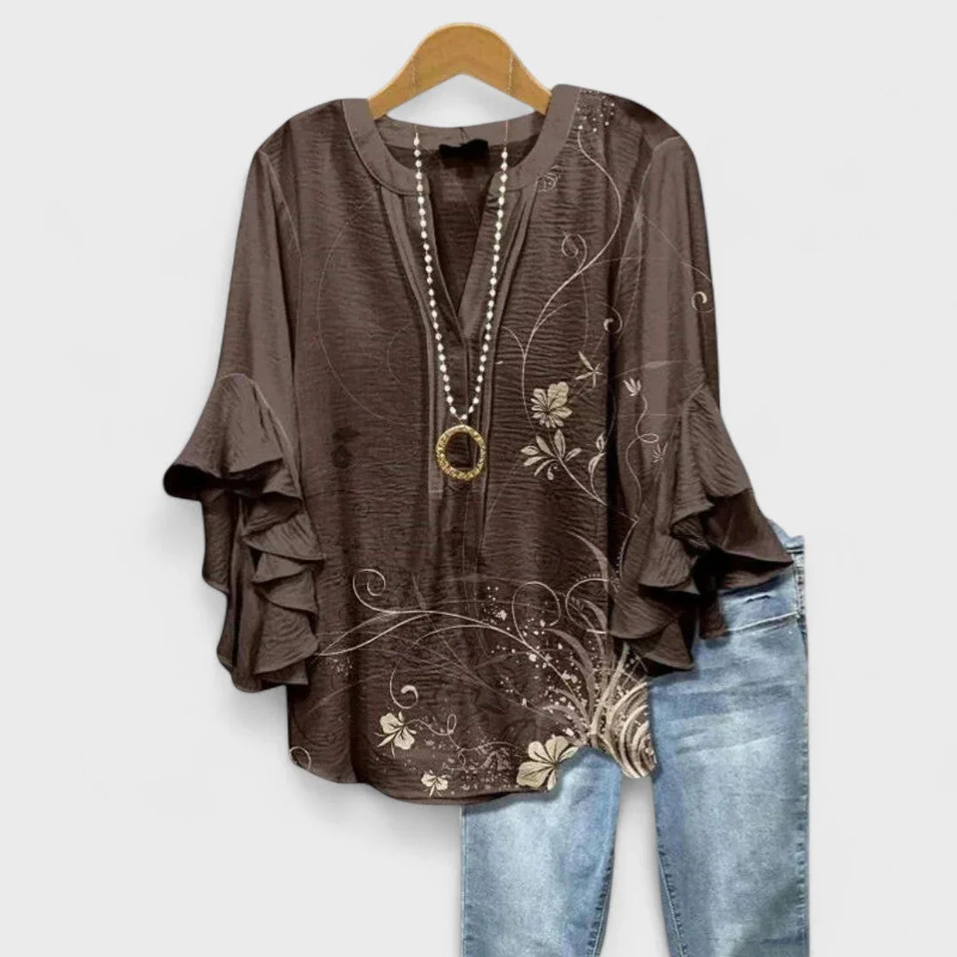 Kay- Elegante Damenbluse mit floralem Muster