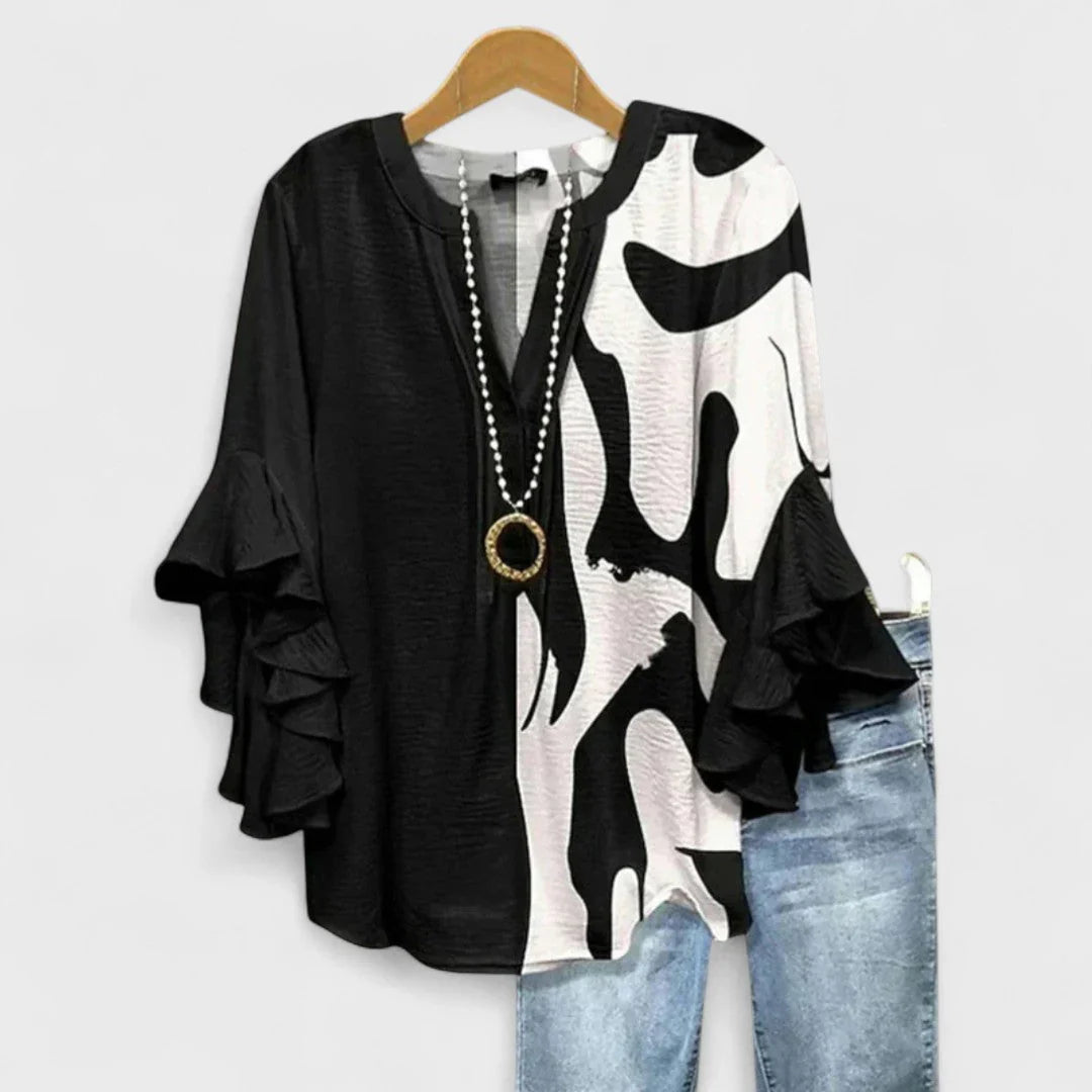 Kay- Elegante Damenbluse mit floralem Muster