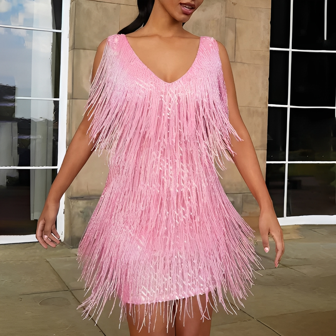 Kathlen - Damen-Wickelkleid mit V-Ausschnitt, stilvoll