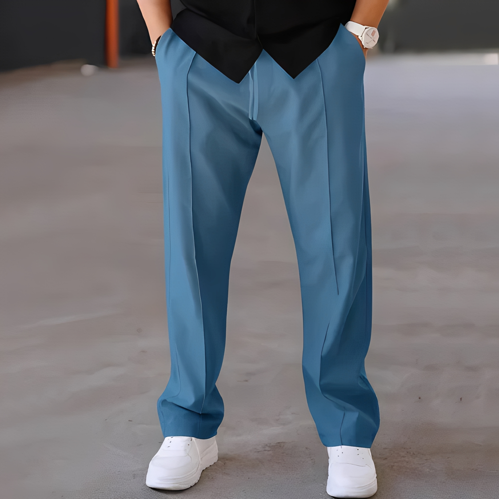 Fresniel - Trendige, gerade und lockere Herrenhose
