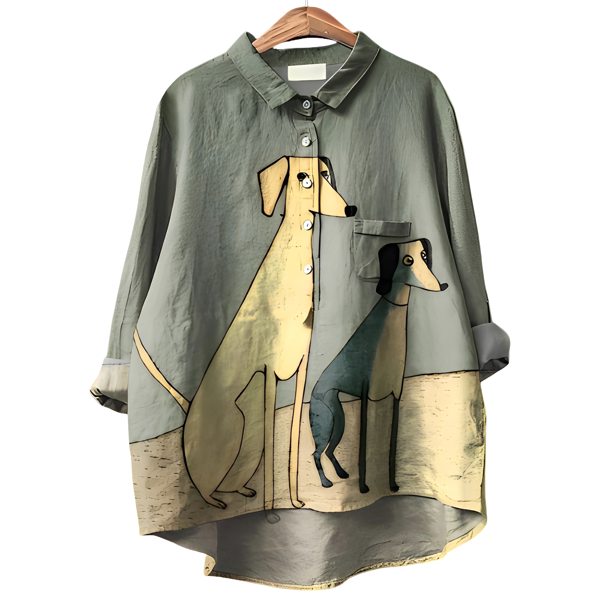 Eyden - Damenbluse mit langen Ärmeln und Muster